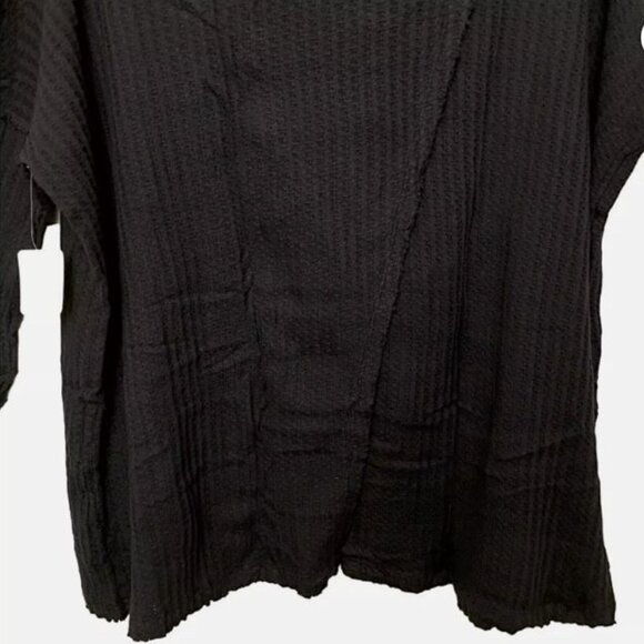Free People Juicy Long Sleeve Cowl Neck Oversized Black Thermal - Picture 7 of 7